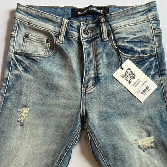 SILNT CHPTRS "Reality" Stacked Flare Jeans - Blue Vintage Washed - 30 - Picture 3 of 4